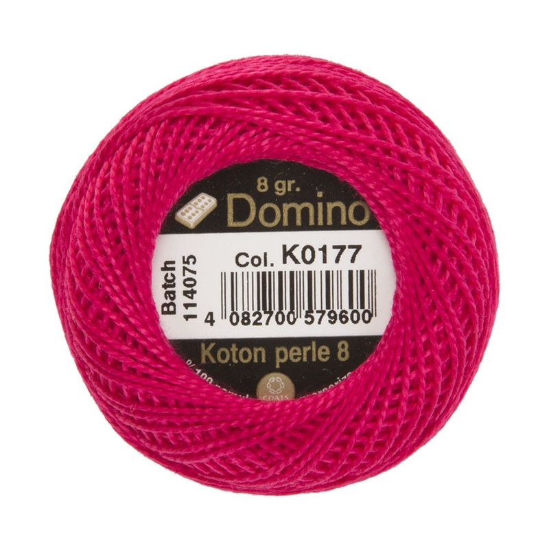 Domino Cotton Perle Size 8 Embroidery Thread (8 g), Pink – 4598008-K0177