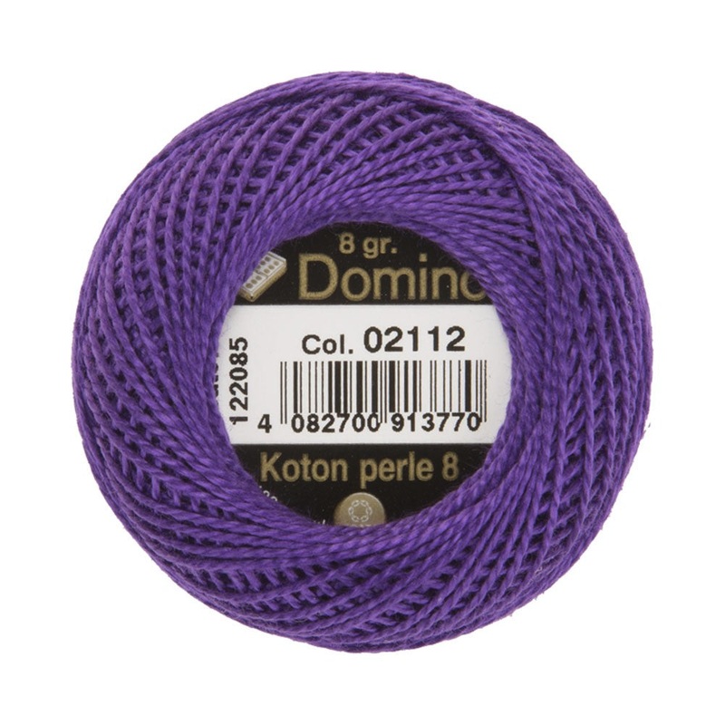 Domino Cotton Perle Size 8 Embroidery Thread (8 g), Purple – 4598008-02112
