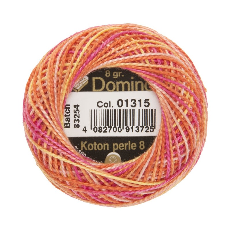 Domino Cotton Perle Size 8 Embroidery Thread (8 g), Variegated – 4598008-01315
