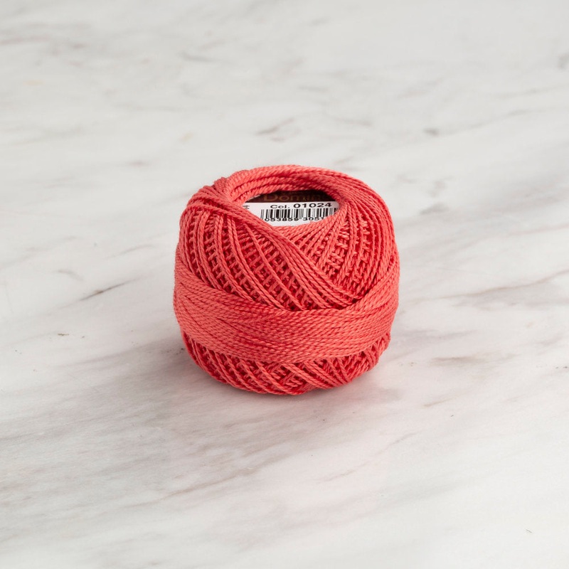 Domino Cotton Perle Size 8 Embroidery Thread (8 g), Vermilion – 4598008-01024