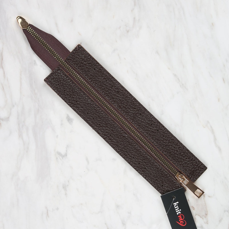Knitme Bag Zipper 6×22 cm Brown BA-0071