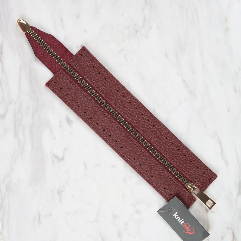 Knitme Bag Zipper 6×22 cm Claret Red BA-0071