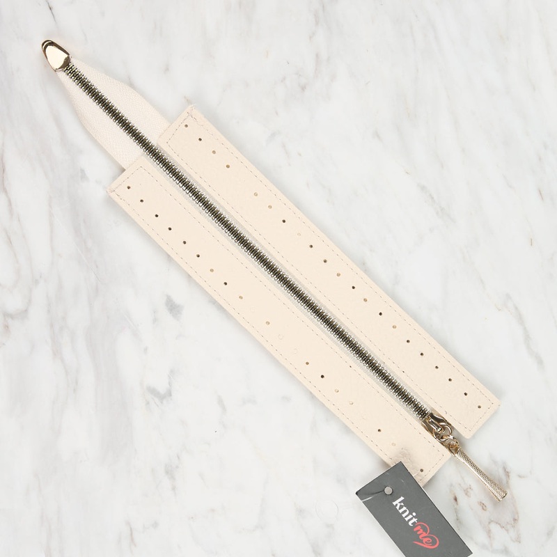 Knitme Bag Zipper 6×22 cm Cream BA-0071