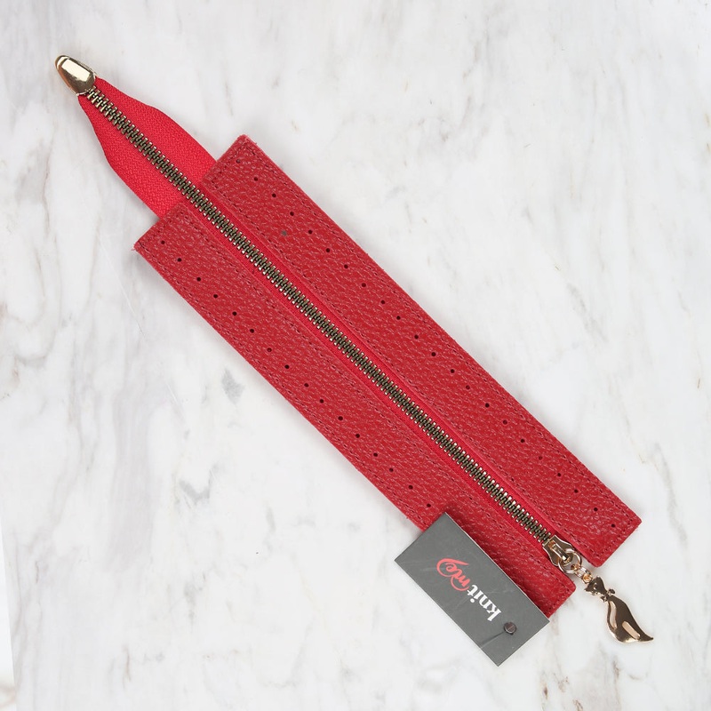 Knitme Bag Zipper 6×22 cm Red BA-0071