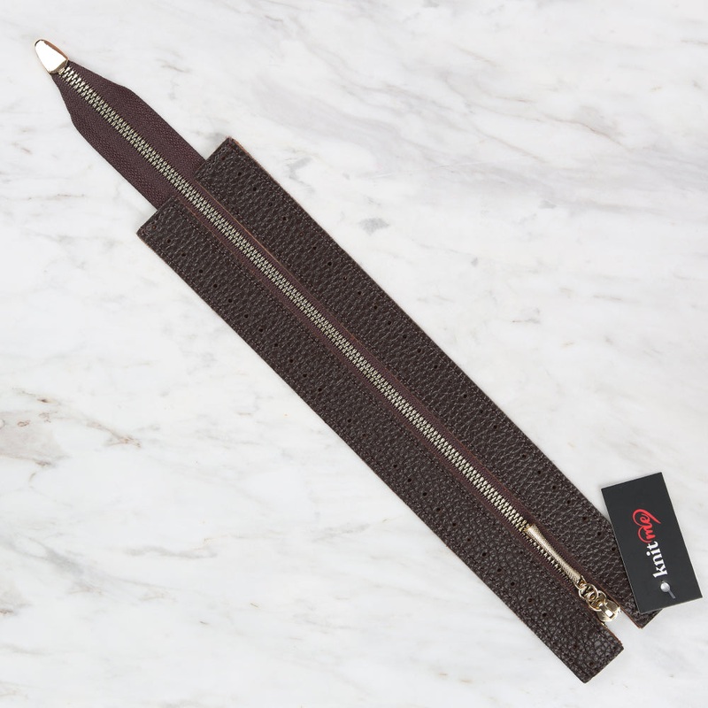 Knitme Bag Zipper 6×30 cm Brown BA-0066