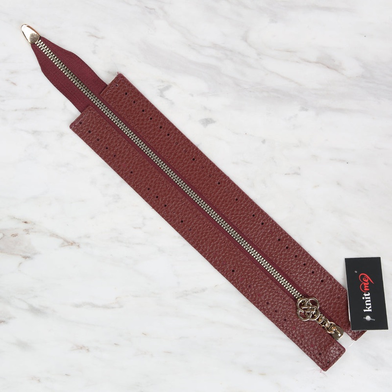 Knitme Bag Zipper 6×30 cm Claret Red BA-0066