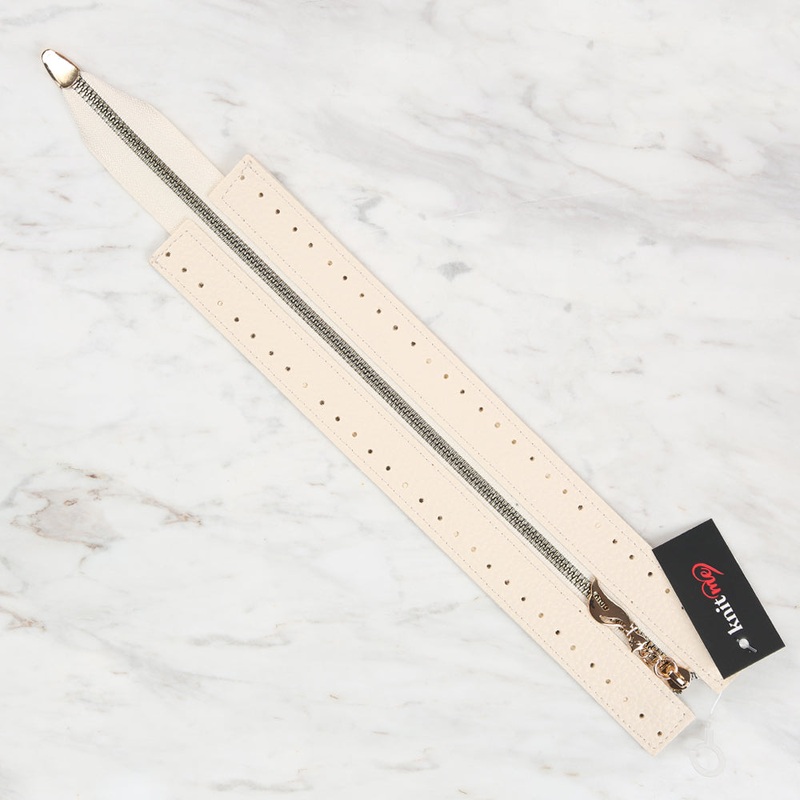 Knitme Bag Zipper 6×30 cm Cream BA-0066