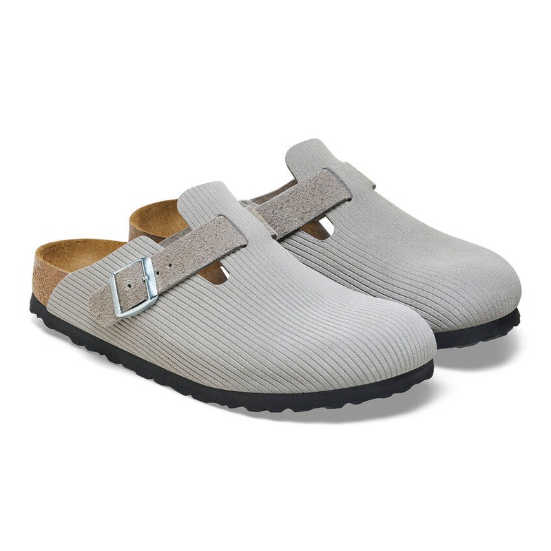 Boston Suede Embossed Corduroy Clog – Stone Coin