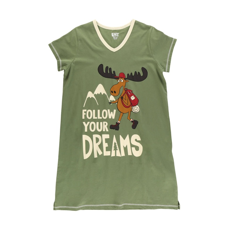 Follow Your Dreams Moose Women’s V-neck Nightshirt