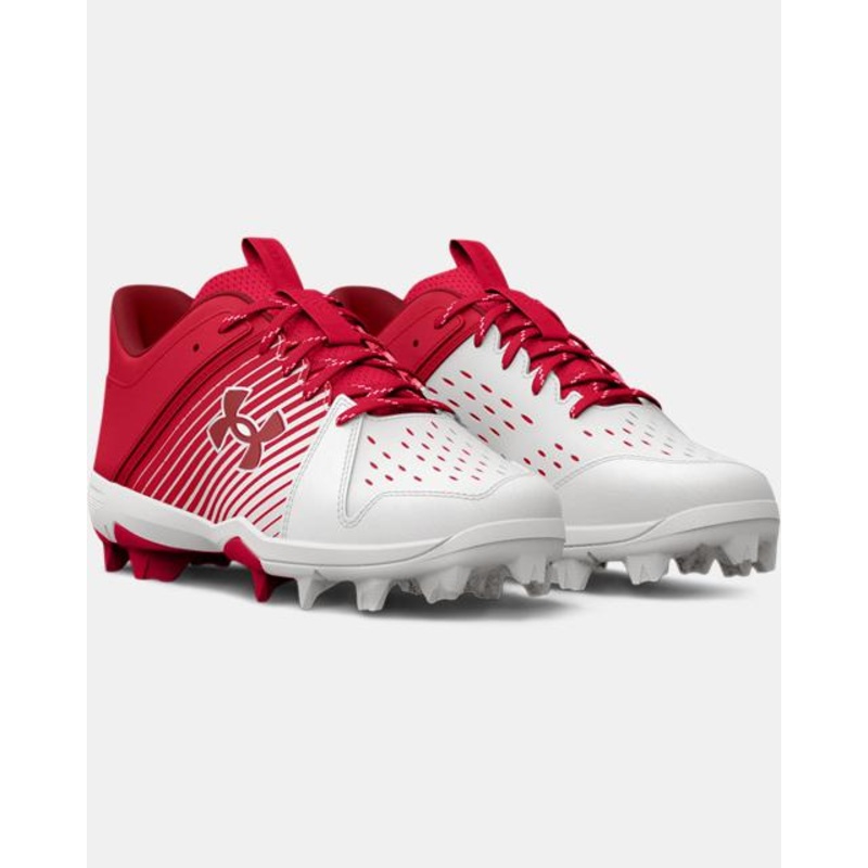 Kids’ UA Leadoff Low RM Jr. Baseball Cleat – Red/White