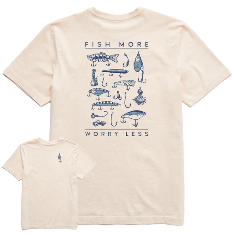 Men’s Fish More Worry Less Hooks And Tackle Short Sleeve Tee