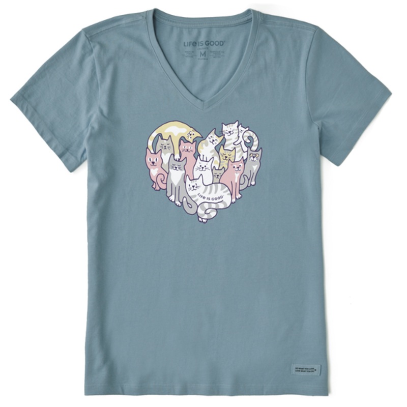 Women’s Heart Of Cats Short Sleeve Vee
