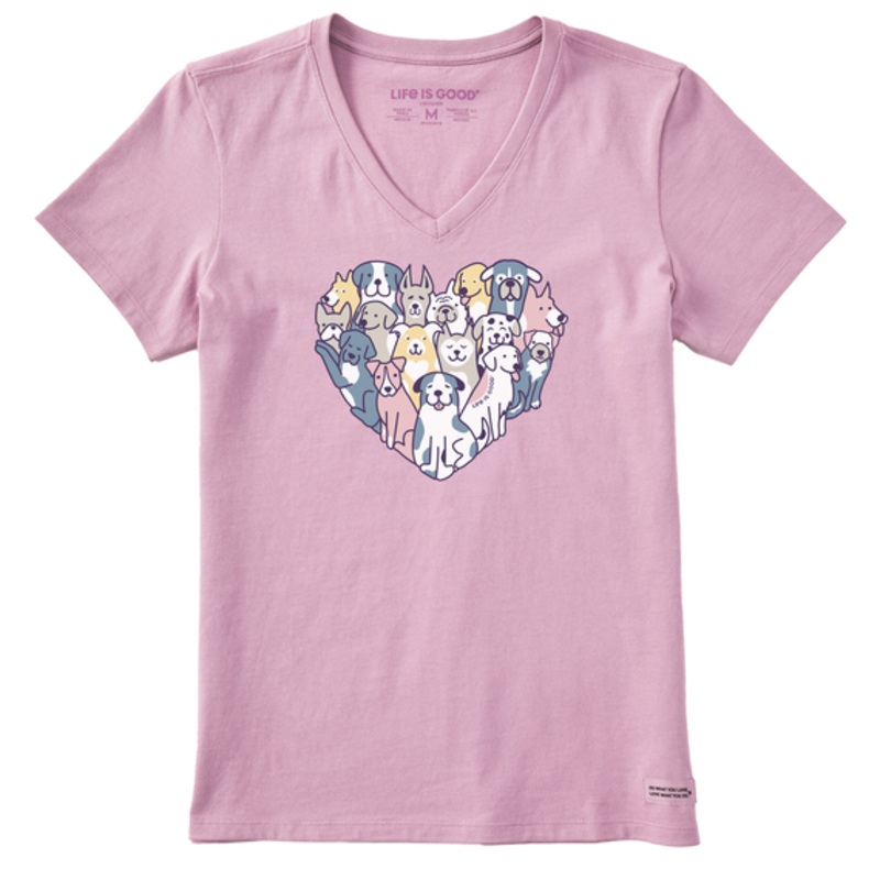 Women’s Heart Of Dogs Short Sleeve Vee