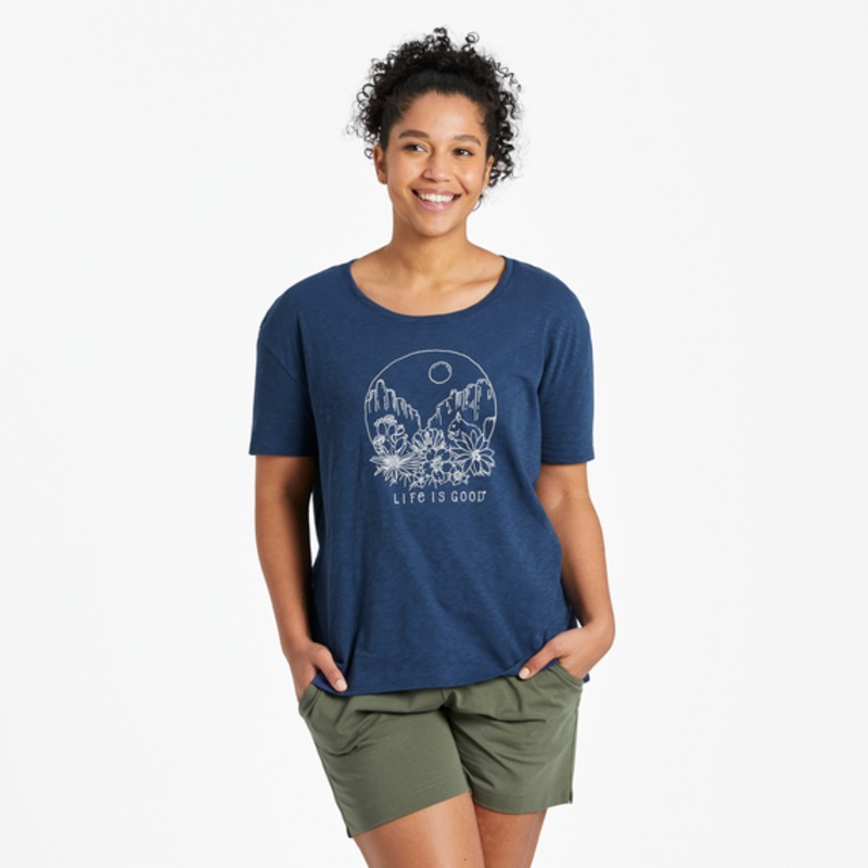 Women’s Canyon Flowers Relaxed Fit Slub Tee