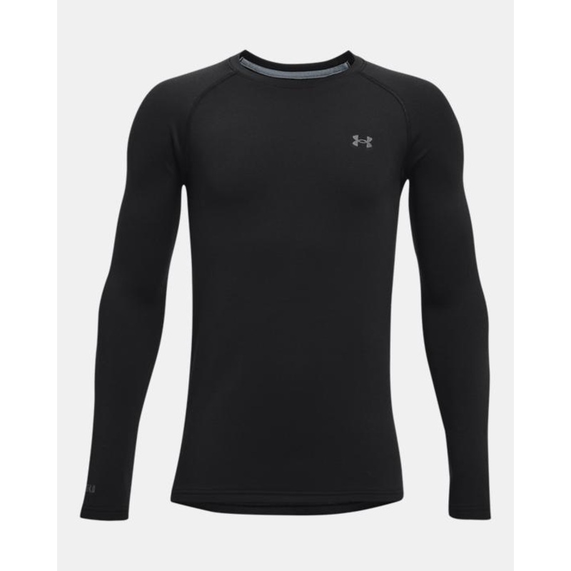 Boys’ Ua Base 4.0 Crew|Black/pitch gray|YSM|YMD|YLG|YXL