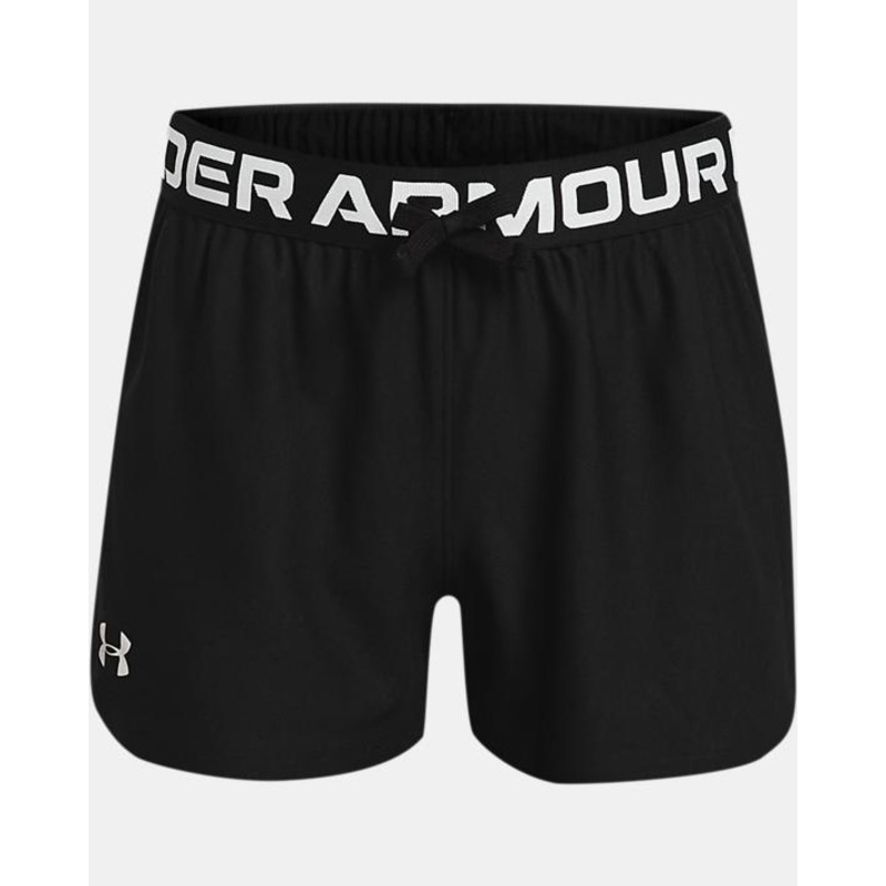 Girls’ Ua Play Up Short|White/pink shock|YXS|YSM|YMD|YLG|YXL