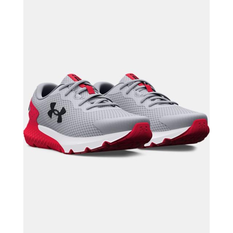 Kids’ Grade School UA Charged Rogue 3 Running Shoe – Mod Gray/Red/Black