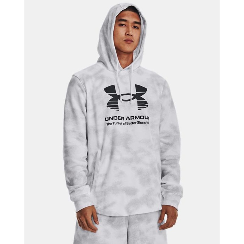 Men’s Ua Rival Terry Hoodie|White/graymist/black|SM|MD|LG|XL