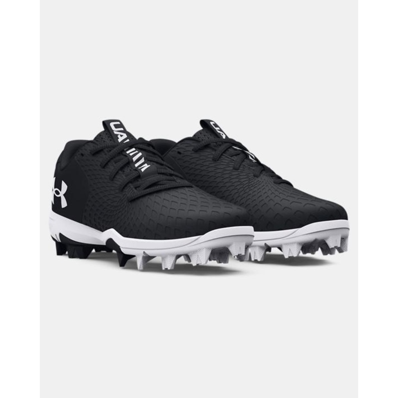 Kids’ UA Glyde 2 RM Jr. Softball Cleat – Black/White