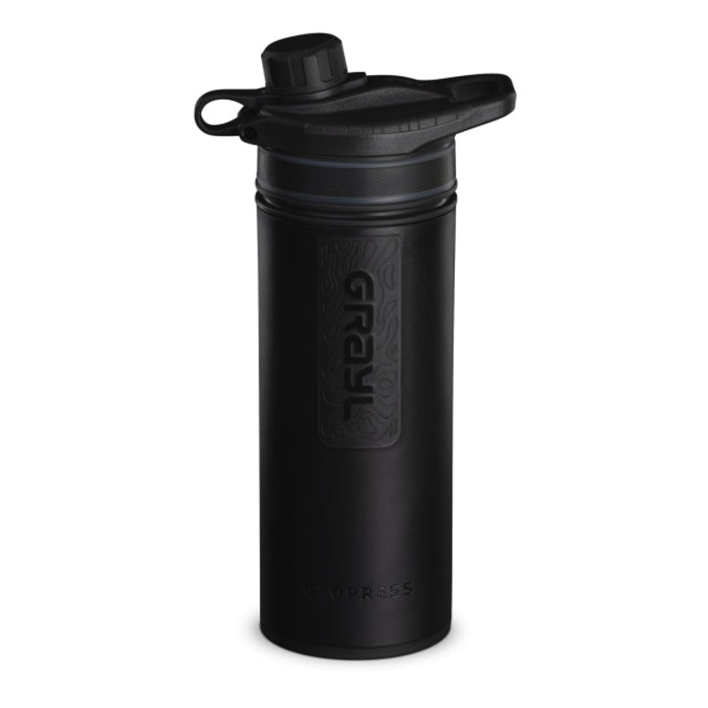 GeoPress Purifier Bottle|Covert Black|Oasis Green