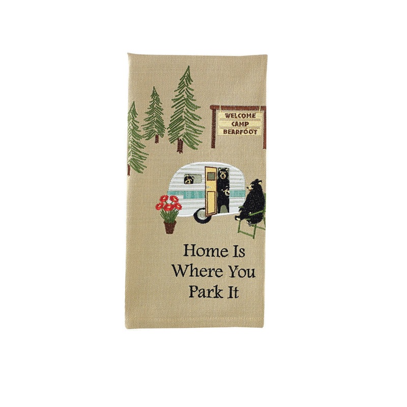 Where You Park It Embroidered Dish Towel