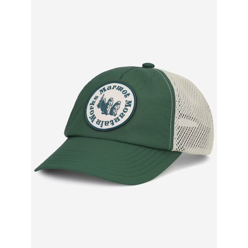Alpine Soft Mesh Trucker – Juniper Green / Brich Bark