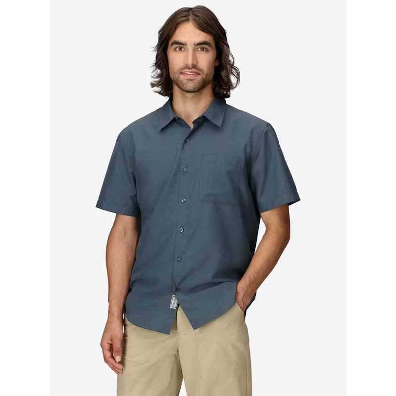Men’s AirExchange Short Sleeve Collared Shirt UPF 40 – Thunderhead