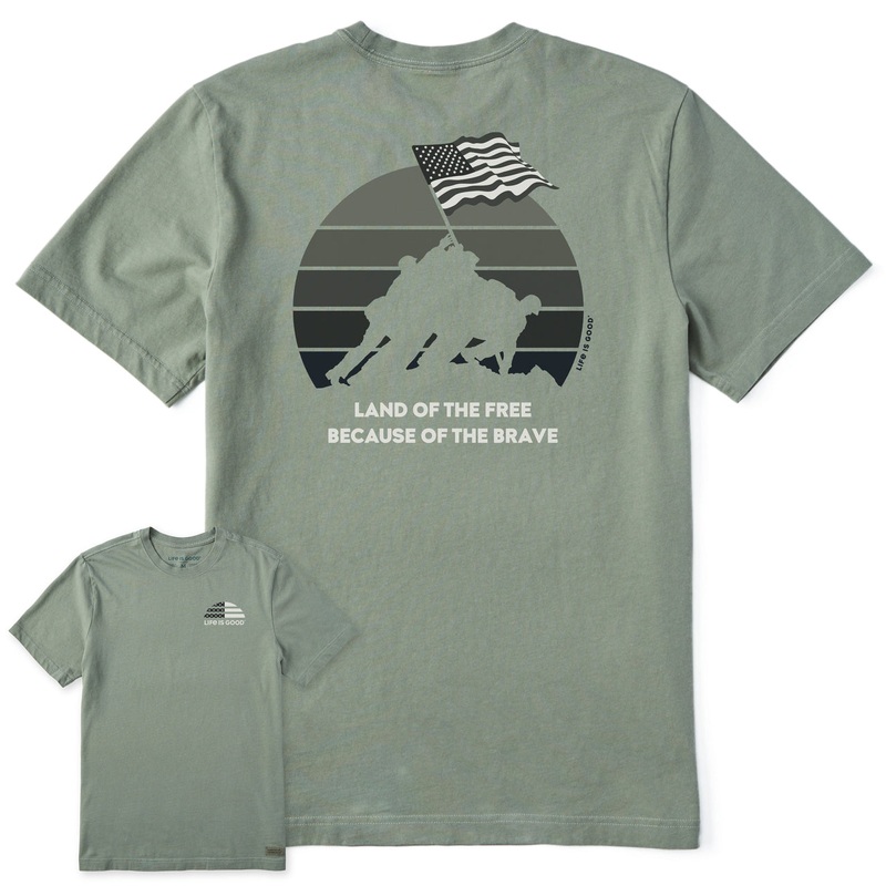 Men’s Iwo Jima Short Sleeve Crusher Tee – Moss Green