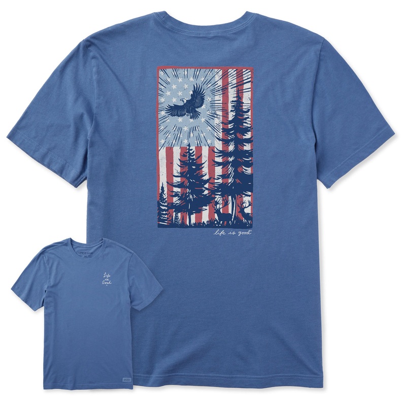 Men’s Pine Tree Flag Short Sleeve Crusher-LITE Tee – Vintage Blue
