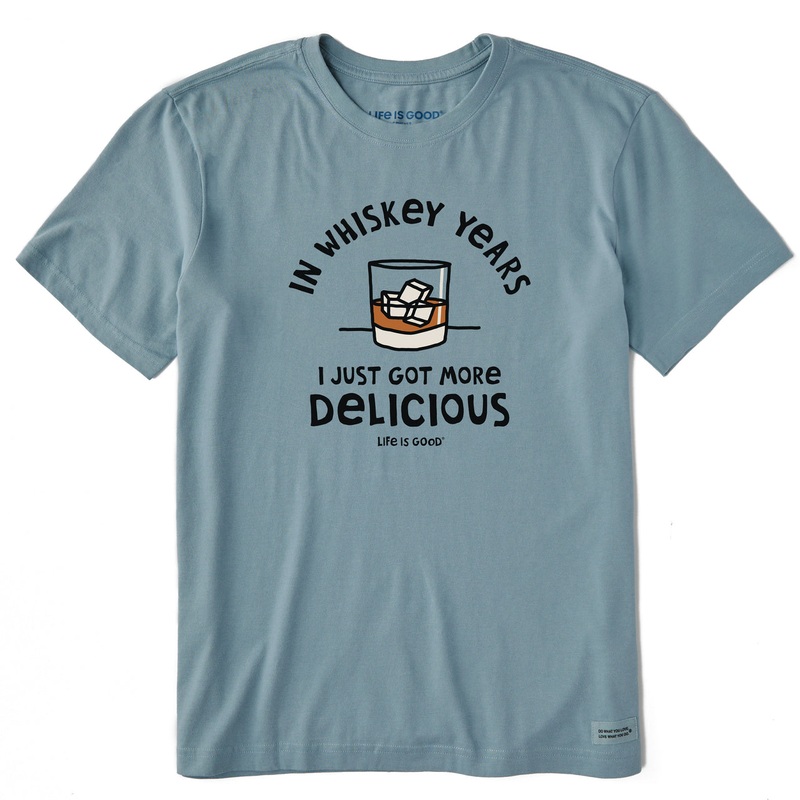 Men’s Whiskey Years Short Sleeve Crusher Tee – Smoky Blue