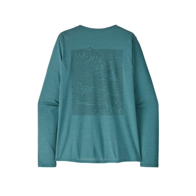 W’s Long Sleeve Capilene Cool Daily Graphic Shirt – Strataspire / Wetland Blue X-Dye
