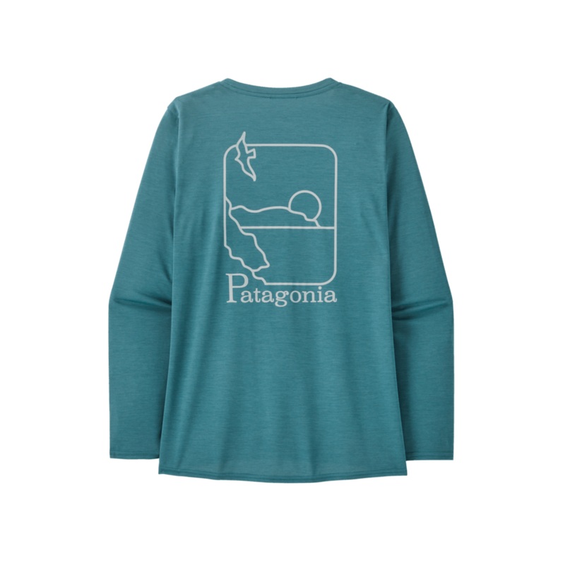W’s Long Sleeve Capilene Cool Daily Graphic Shirt – Waters – Swelldrifter / Wetland Blue X-Dye