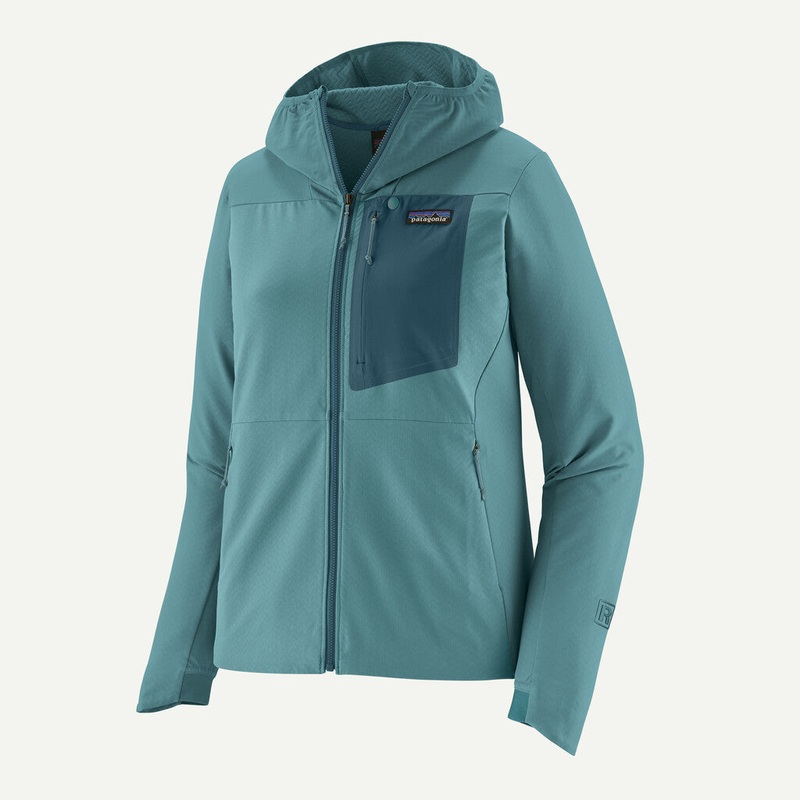 W’s R1 CrossStrata Hoody – Wetland Blue