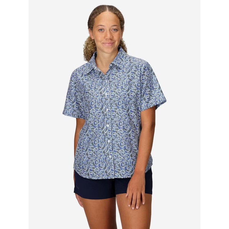 Women’s AirExchange Perforated Short Sleeve Pattern Shirt – Vapor Sunburst