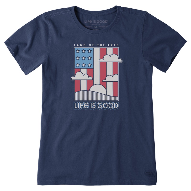 Women’s Land The Free Flag Short Sleeve Crusher Tee – Darkest Blue