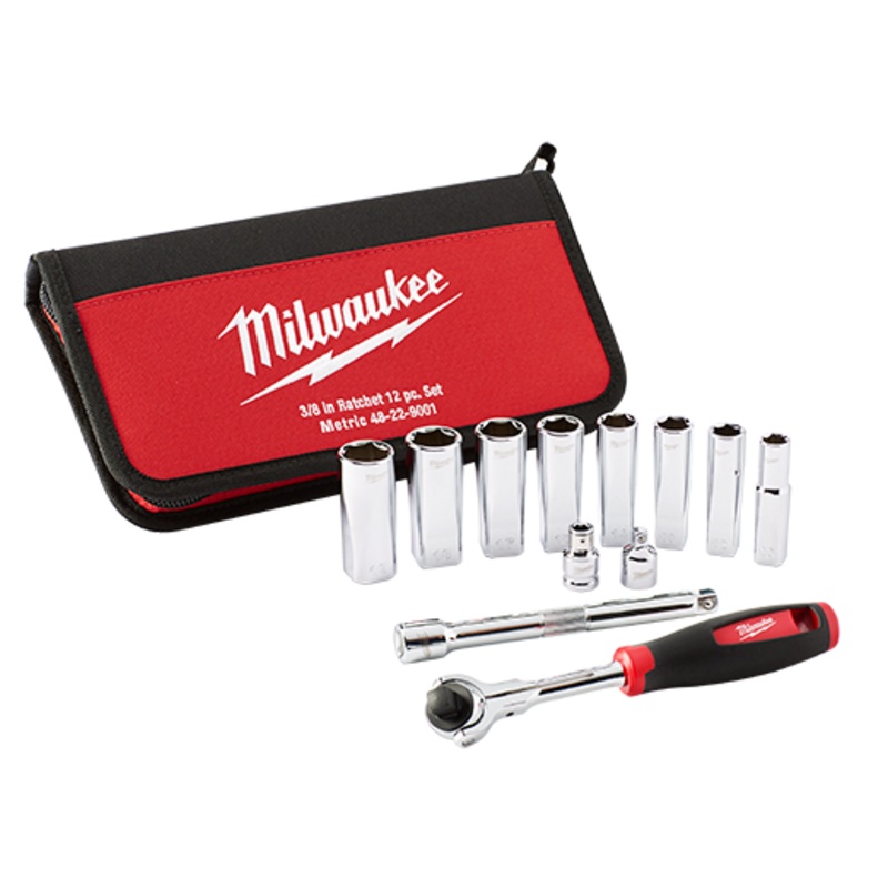 12pc 3/8 In. Drive Metric Socket Set
