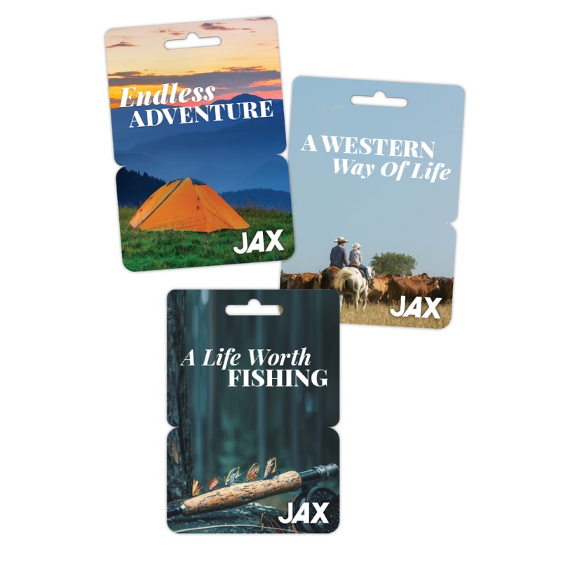 JAX Physical Gift Card|$10|$25|$50|$100|$150|$250|$400|$500