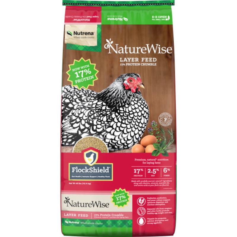 Naturewise 17% Protein Layer Crumble Poultry Feed 40 Lbs