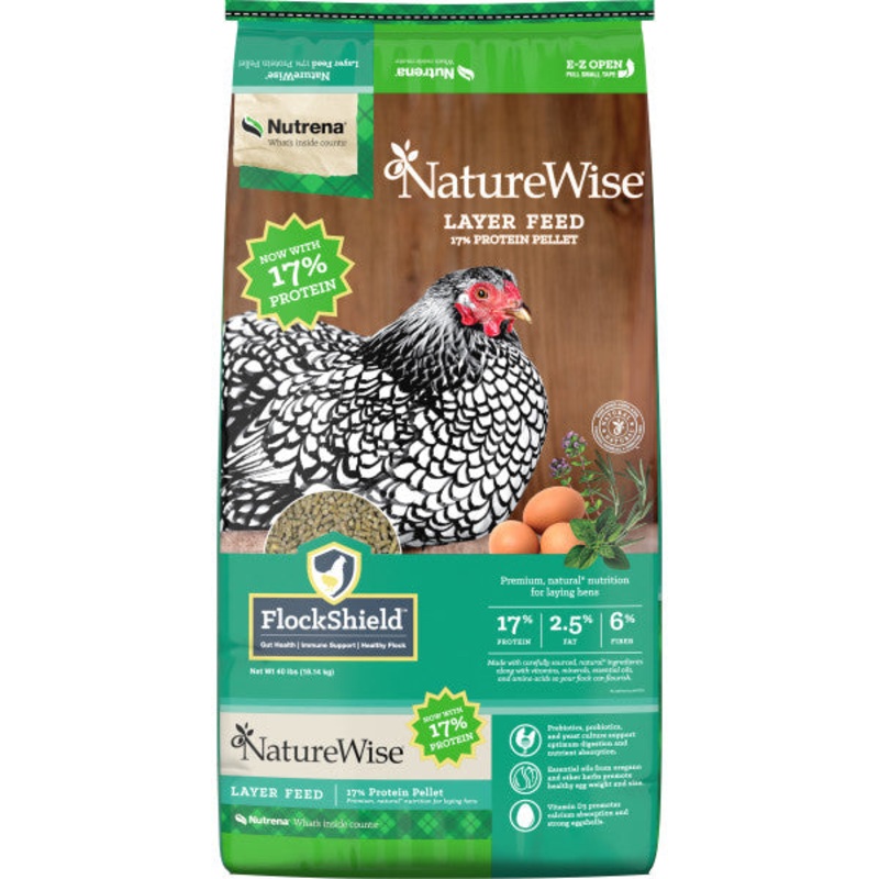 Naturewise 17% Protein Layer Pellet Poultry Feed 40 Lbs