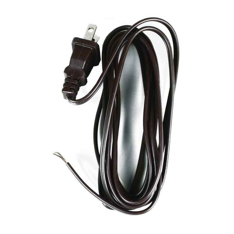 Lamp Cord with Polarized Plug|Brown|8IN