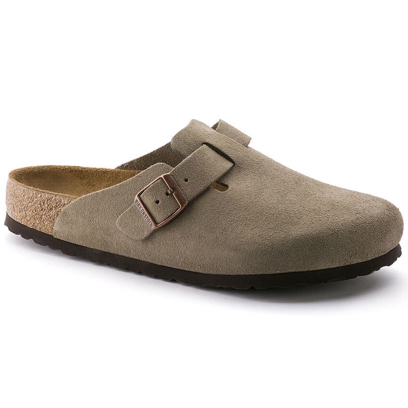 Men’s Boston Soft Footbed Suede Clog – Taupe