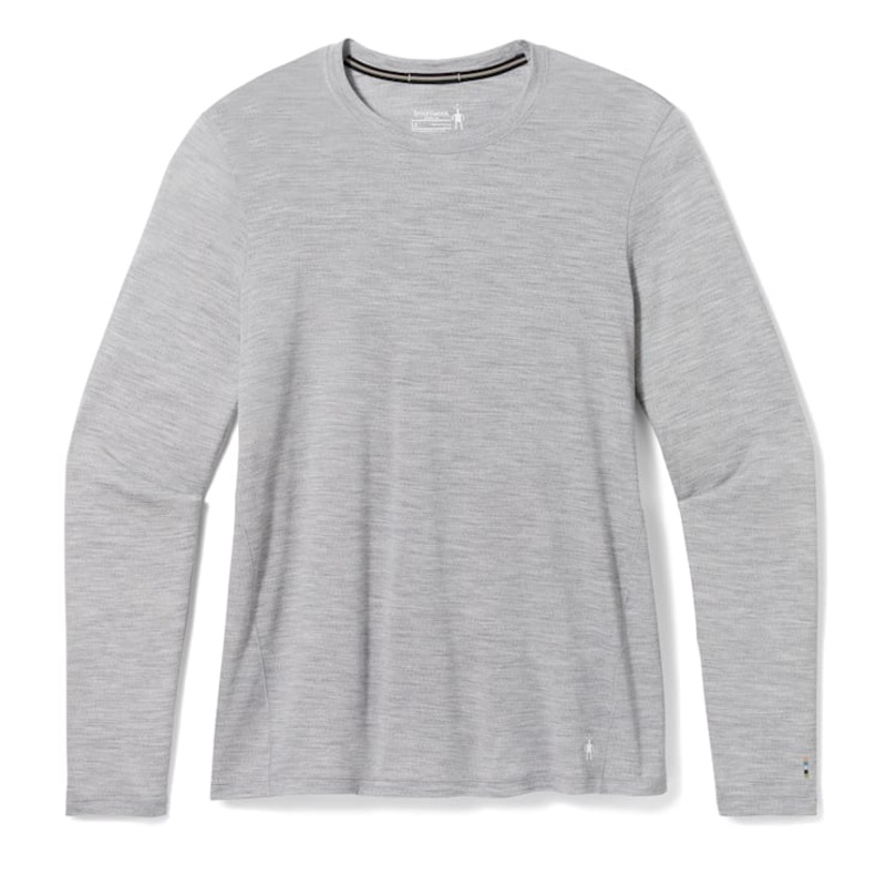 Women’s Classic All-Season Merino Base Layer Crew Plus – Light Gray Heather