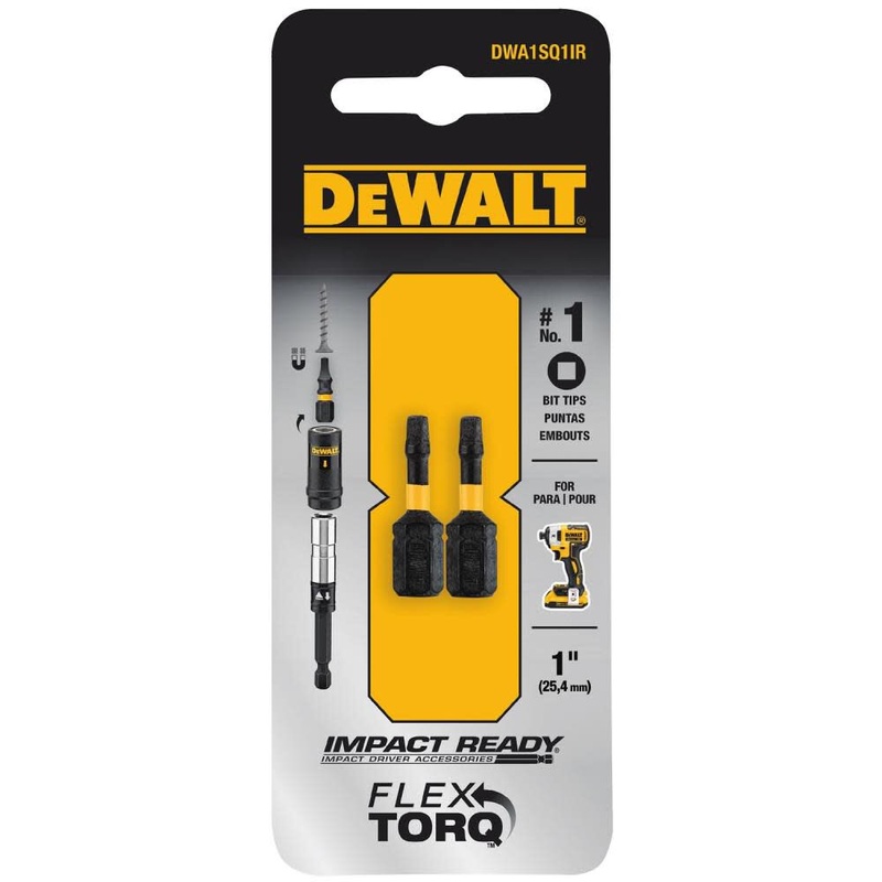 FlexTorq Impact Ready Square No.1 X 1 IN. Screwdriver Bit – BLACK OXIDE – 2 PACK