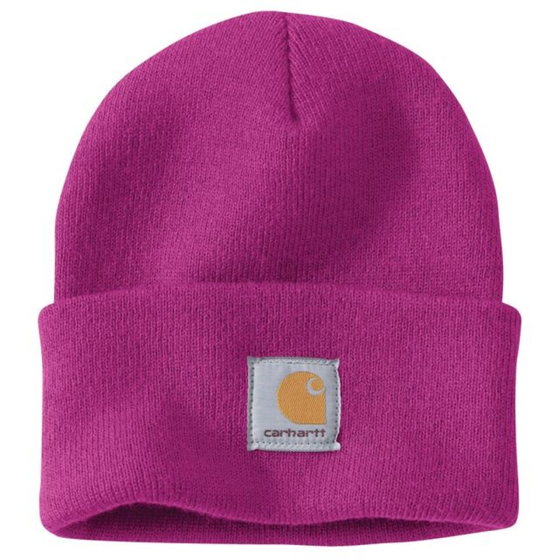 Knit Cuffed Beanie – Magenta Agate