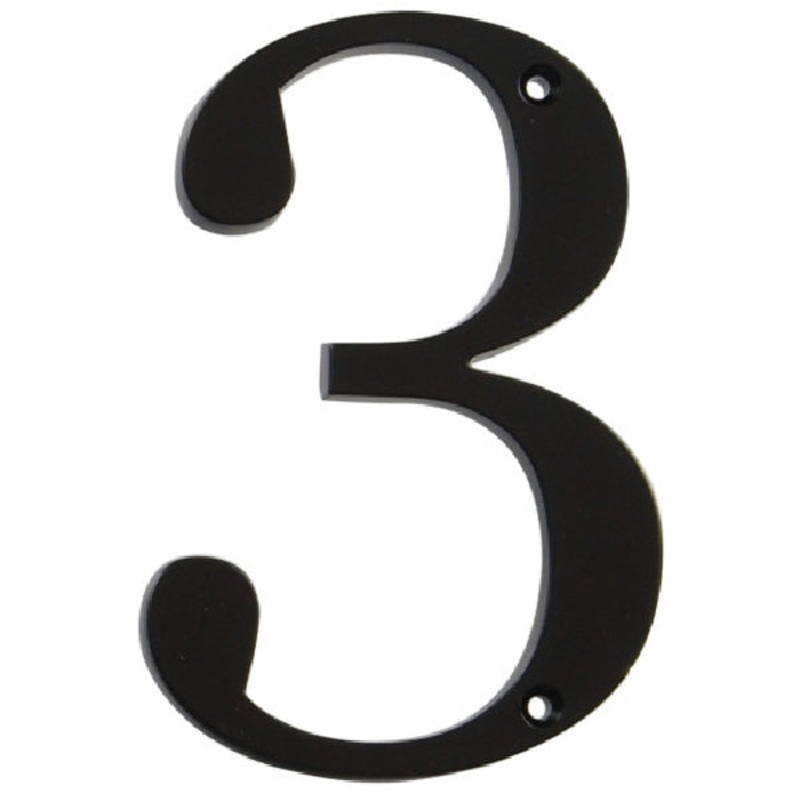 Flush Mount House Number|Charblk|3