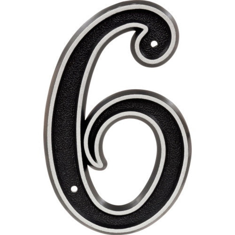 Reflective Number|Blk|6