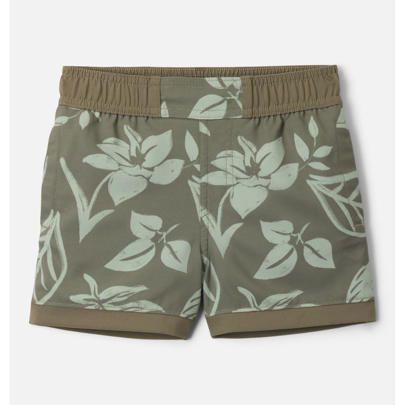 Boys’ Toddler Sandy Shores Board Shorts – Stone Green Pasteled Tonal