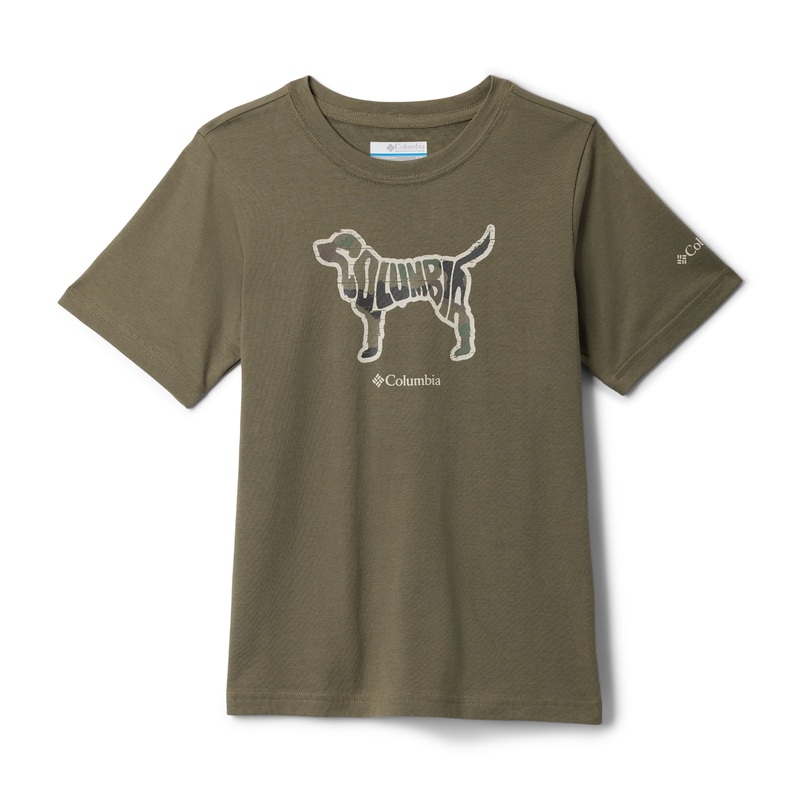 Boys’ Valley Creek Short Sleeve Graphic Shirt – Stone Green / Friendly Fun
