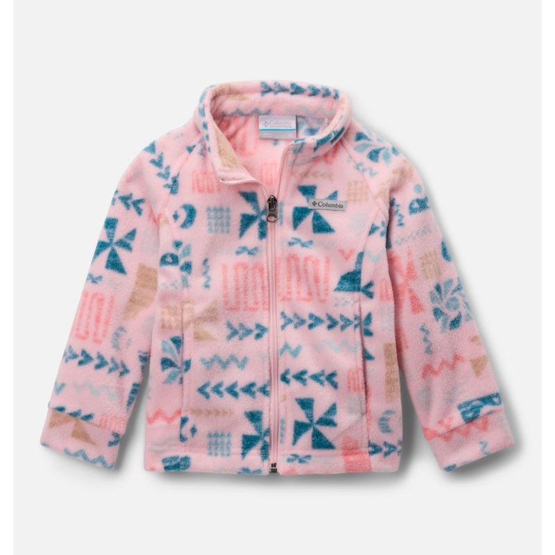 Girls’ Toddler Benton Springs II Printed Fleece Jacket – Satin Pink Outerbounds