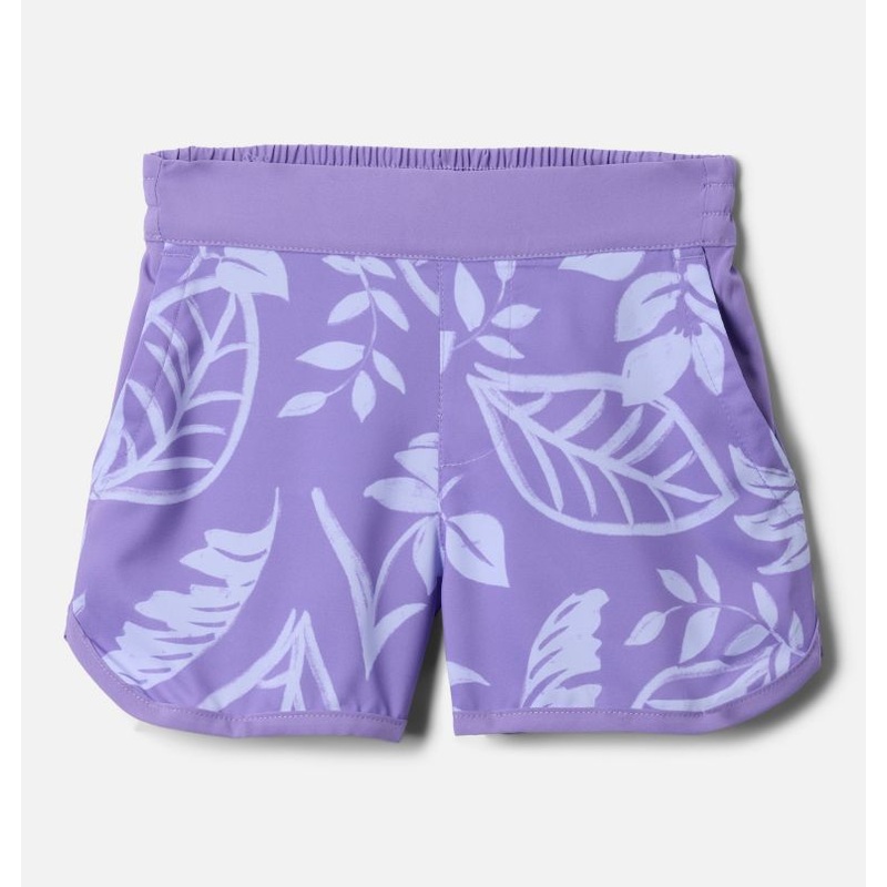 Girls’ Toddler Sandy Shores Board Shorts – Paisley Purple Pasteled Tonal